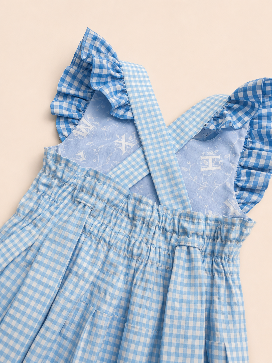 Dorothy Dress - 4-5 Years - Blue Gingham & Floral Dress